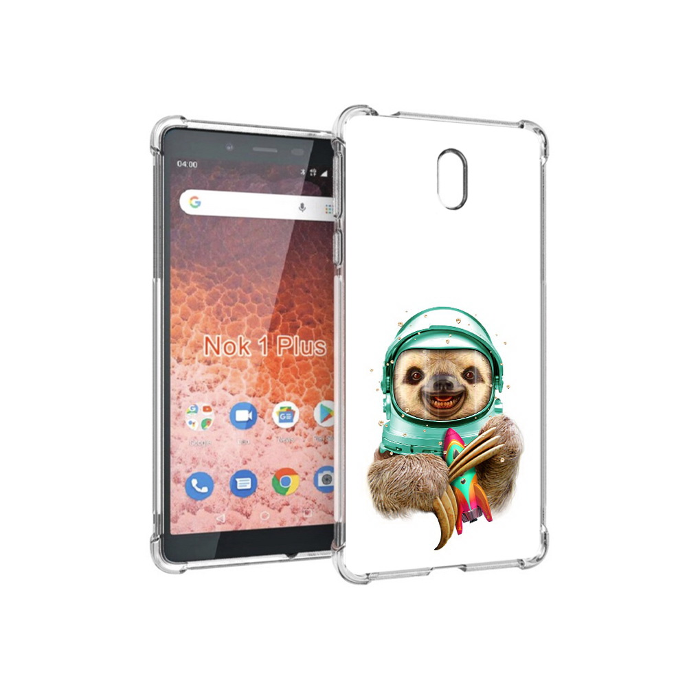 

Чехол MyPads Tocco для Nokia 1 Plus Ленивец астронавт (PT129147.112.104), Прозрачный, Tocco