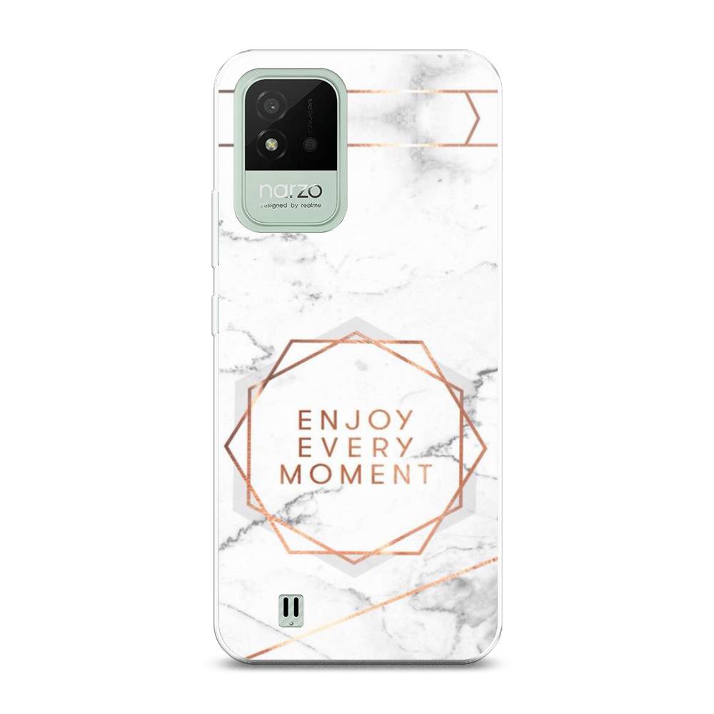 

Чехол Awog на Realme Narzo 50i "Enjoy every moment мрамор", Разноцветный, 2510050-7