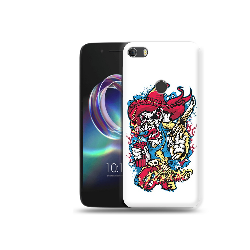 

Чехол MyPads Tocco для Alcatel Idol 5 нарисованный скелет с писталетом, Прозрачный, Tocco