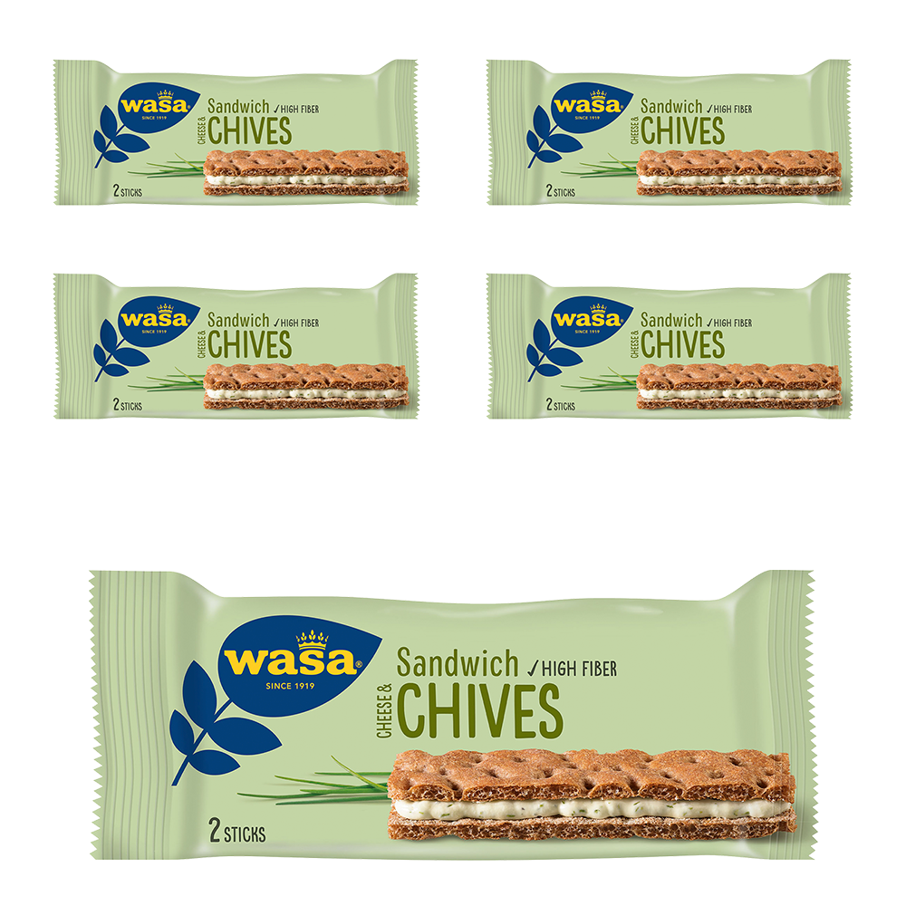 

Хлебцы WASA ржаные Sandwich Сheese&chives 37г х 4 шт