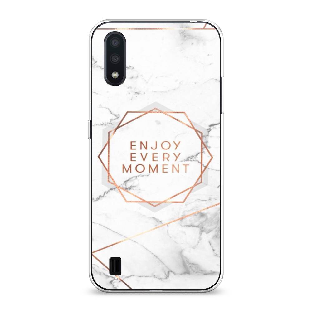 

Чехол Awog на Samsung Galaxy A01 "Enjoy every moment мрамор", Разноцветный, 29550-7