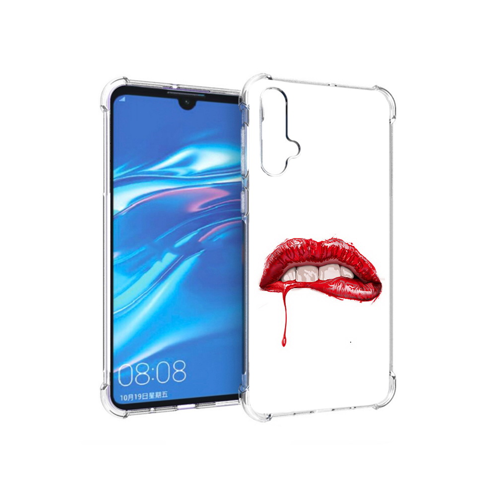 

Чехол MyPads Tocco для Huawei Nova 5 яркие красные губы, Прозрачный, Tocco