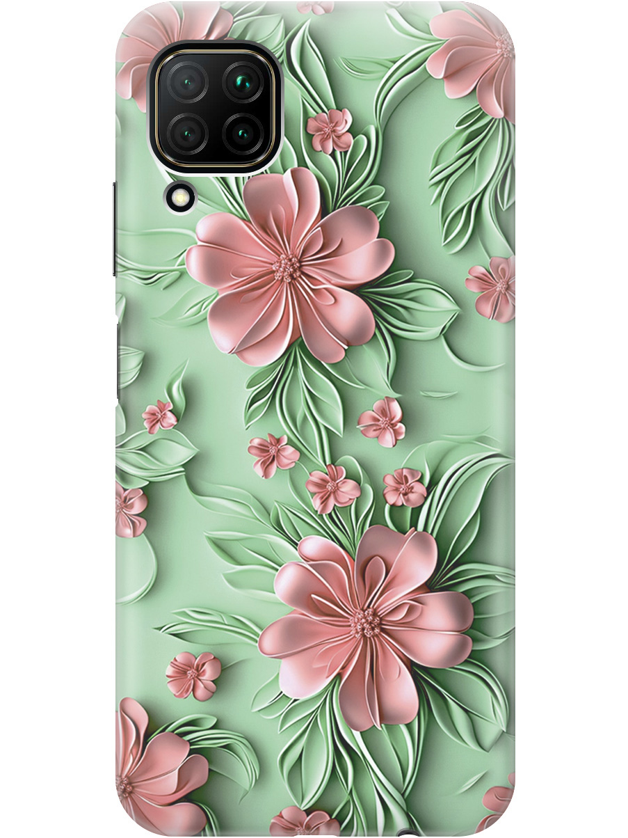 

Силиконовый чехол на Huawei P40 Lite с принтом "Розовые цветы на мятном фоне", Прозрачный;зеленый;розовый, 722839721