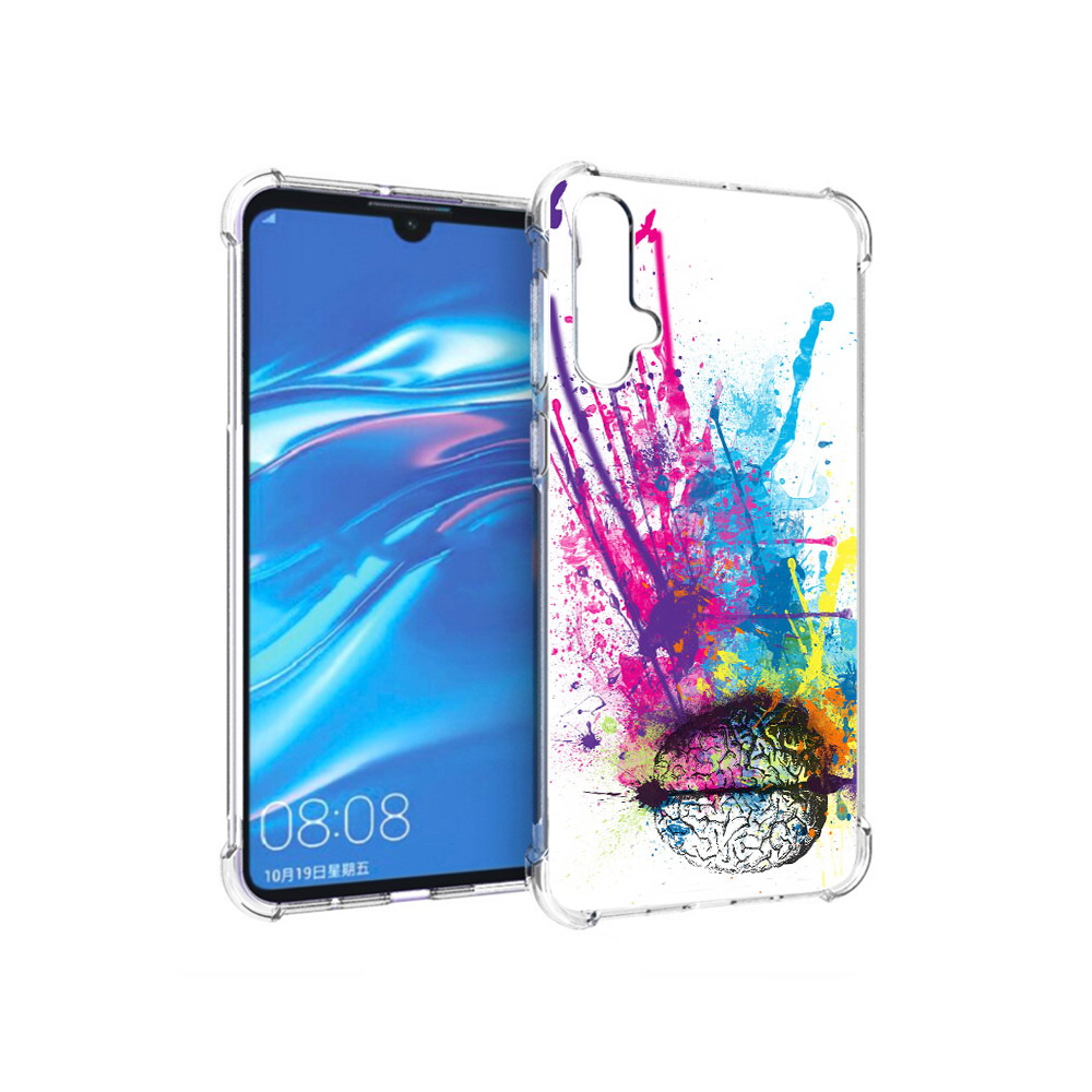 

Чехол MyPads Tocco для Huawei Nova 5 яркий красочный мозг, Прозрачный, Tocco