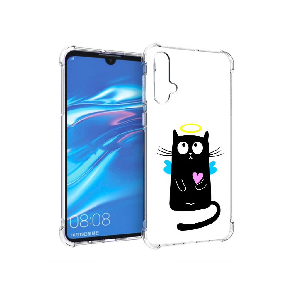 

Чехол MyPads Tocco для Huawei Nova 5 Кот ангелок, Прозрачный, Tocco