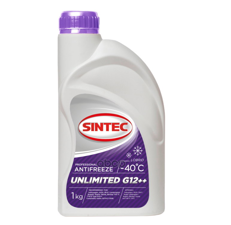 Антифриз Sintec Unlimited G12++ -40С 1Кг (Фиолетовый) Обнинск (Россия) SINTEC арт. 801502