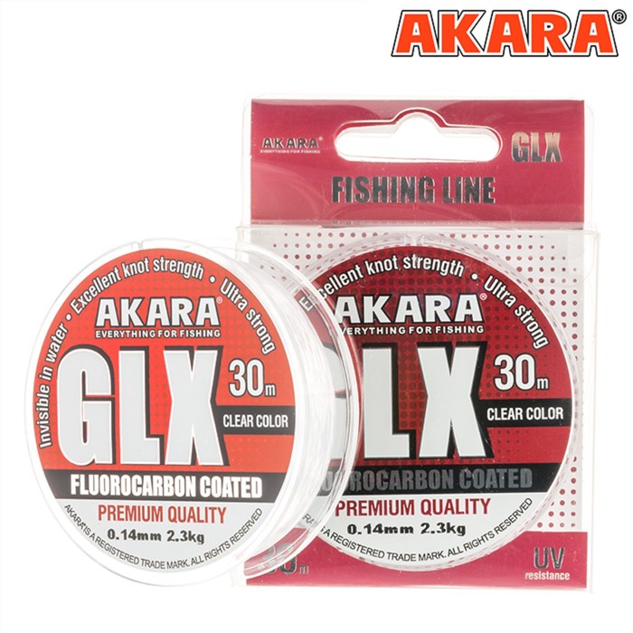 фото Леска akara glx premium clear, цвет прозрачная, диаметр 0.16 мм, 30 м