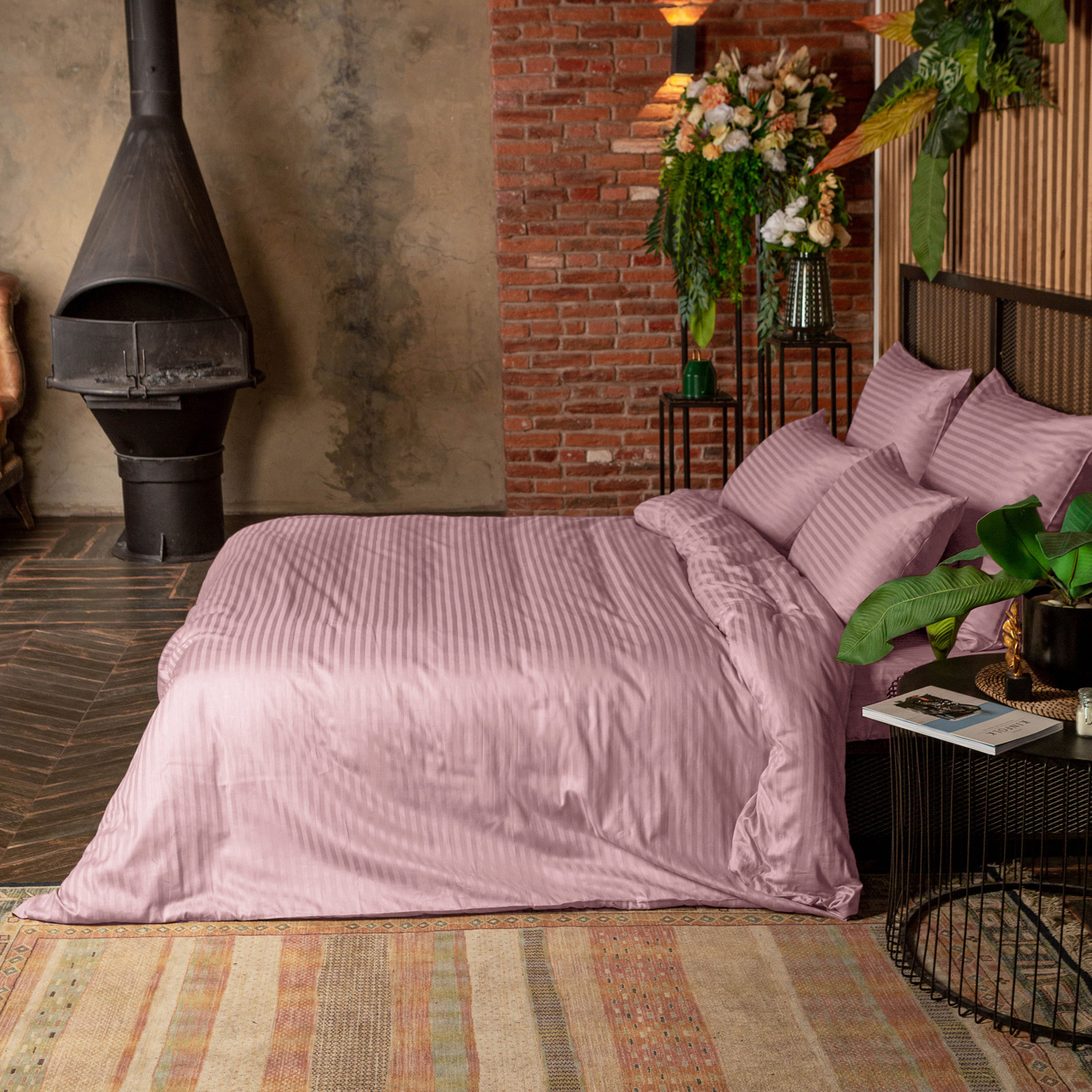 

Пододеяльник Soft Box Дымчатая роза, 2-x спальный 180х215 см, страйп-сатин, SS-POD