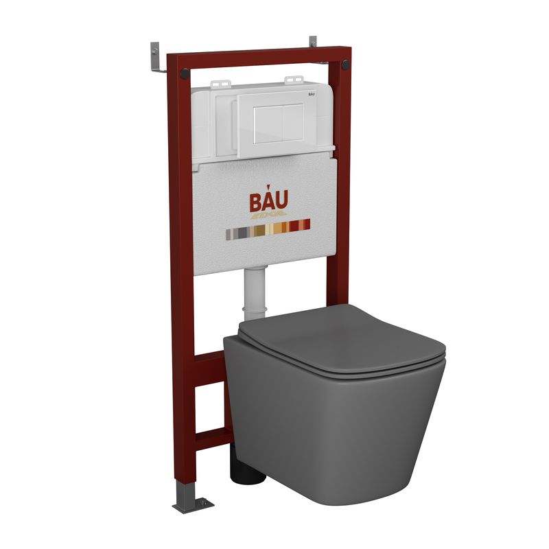 Комплект BAU 6 в 1: инсталляция BAU PRO,унитаз Bau Stil ,клавиша BAU Stil комплект крепления к стене geberit 111 815 00 1