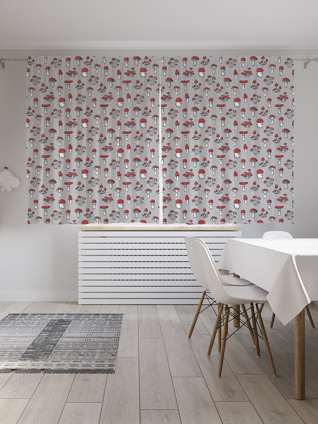 

Шторы с фотопечатью JoyArty "Гриб мухомор" из сатена, 290х180 см, Гриб мухомор