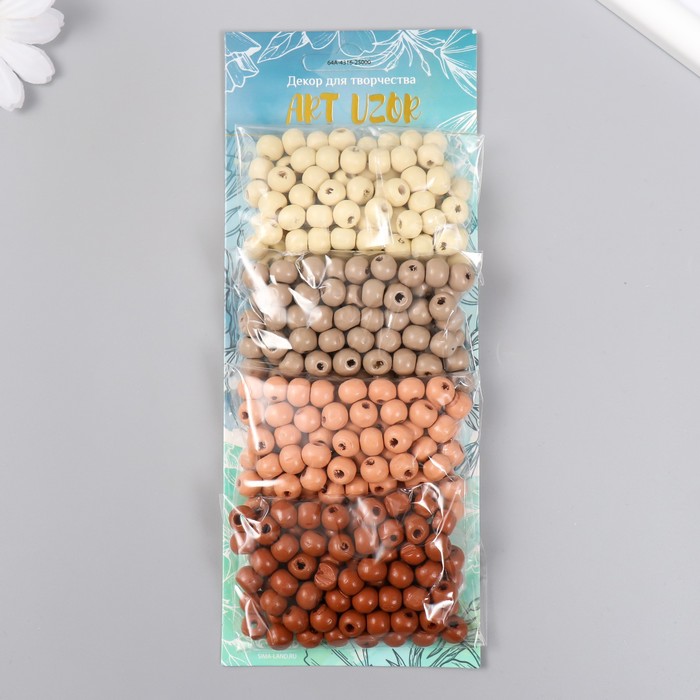 

Набор бусины для творчества дерево Капучино d-0,8 см, 4 цвета х 15 гр, Коричневый;бежевый