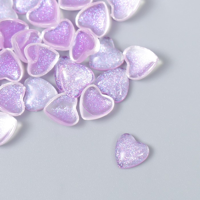 

Декор для творчества пластик "Сердечки с блеском" набор 40 шт полупрозр.фиолет 0,8х0,8 см