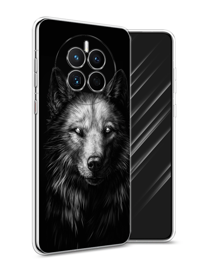 

Чехол Awog на Huawei Mate 50 "Волк черно белый", Серый;бежевый;белый, 6109850-1