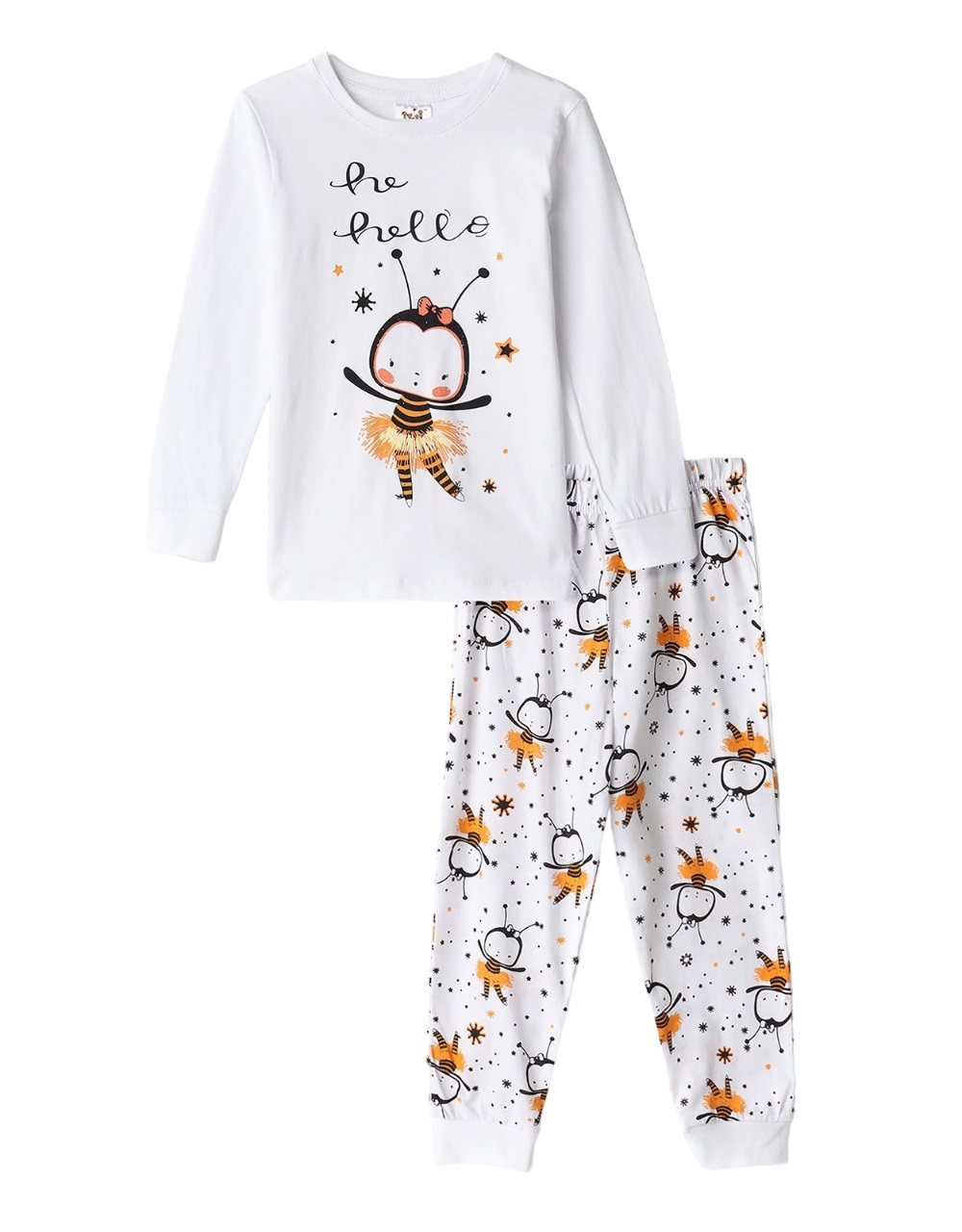 Пижама для девочки Ohana kids, белая-пчелка, 104