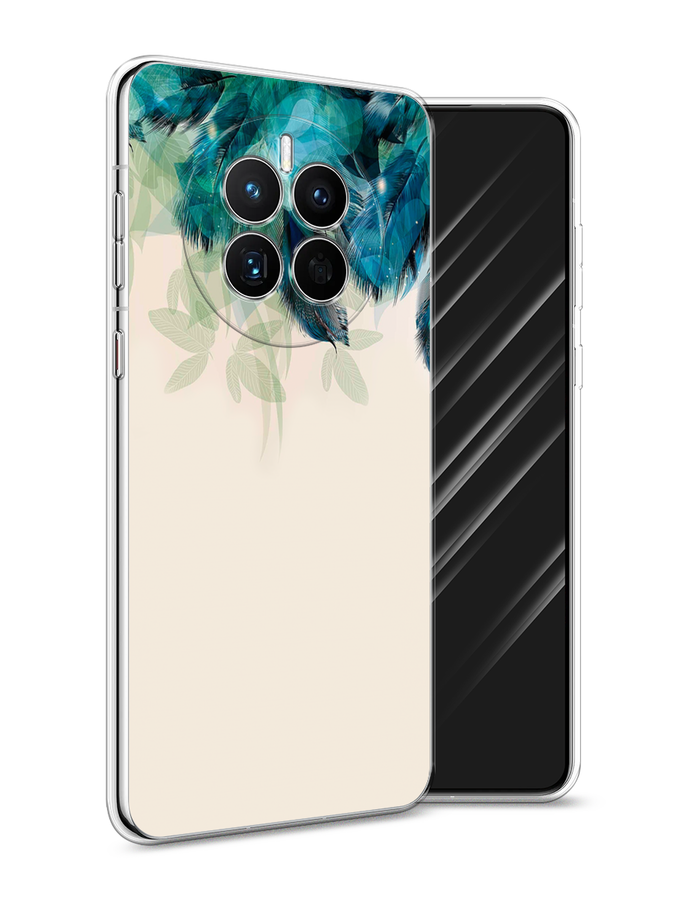 

Чехол Awog на Huawei Mate 50 "Перья голубого цвета", Бежевый;синий;голубой, 6109850-2