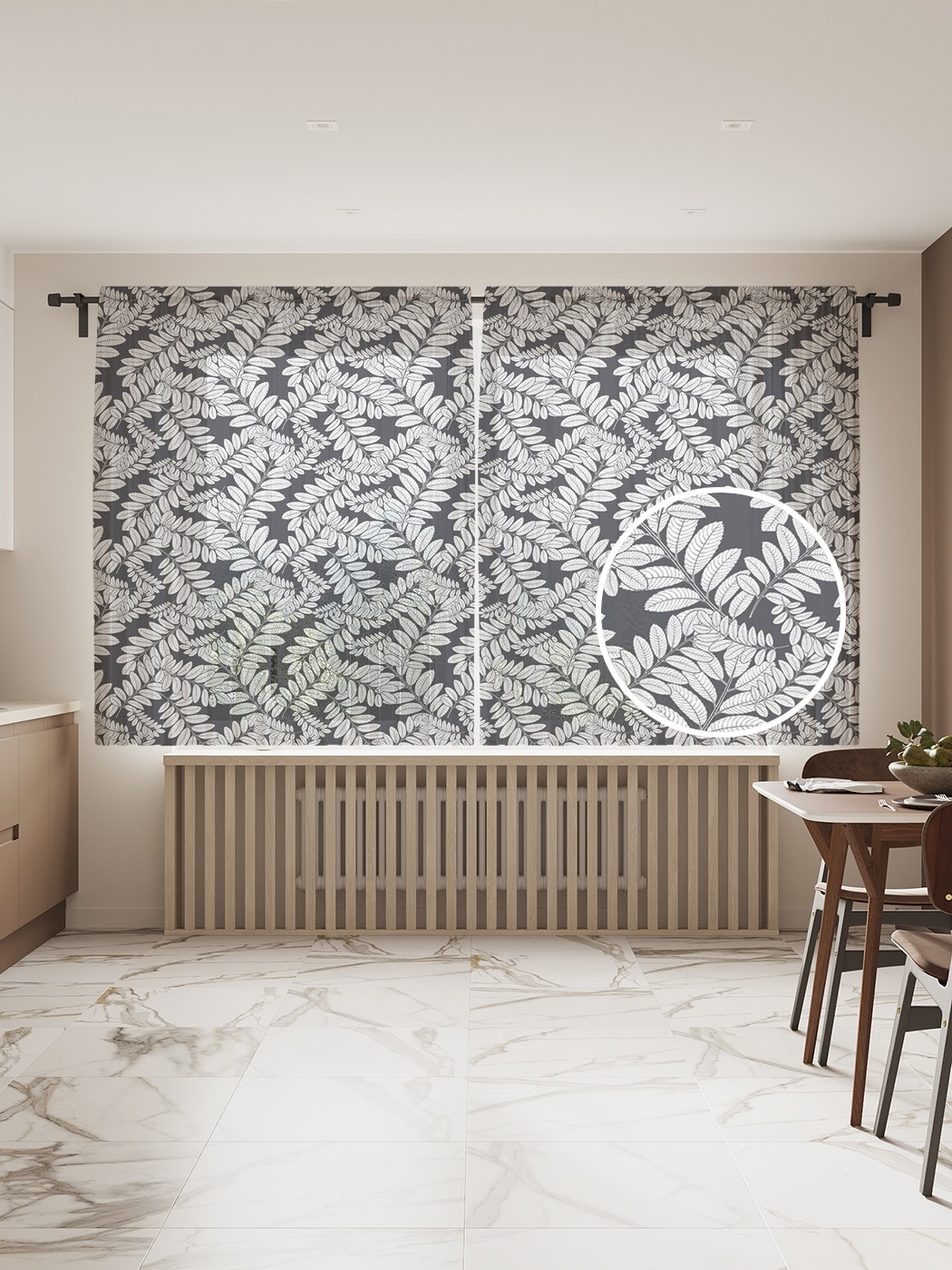 

Фототюль JoyArty "Лиственное полотно" 145x180см (2 полотна со шторной лентой + 50 крючков), Лиственное полотно