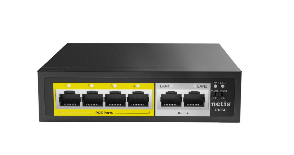 Коммутатор Netis 6PORT 10100M 4POE P106C 3961₽