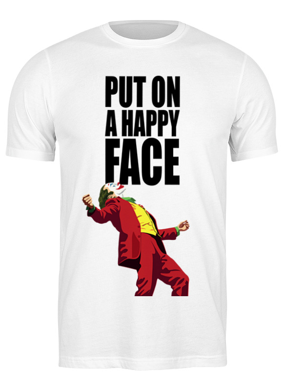 

Футболка мужская Printio Put on a happy face белая 3XL, Put on a happy face