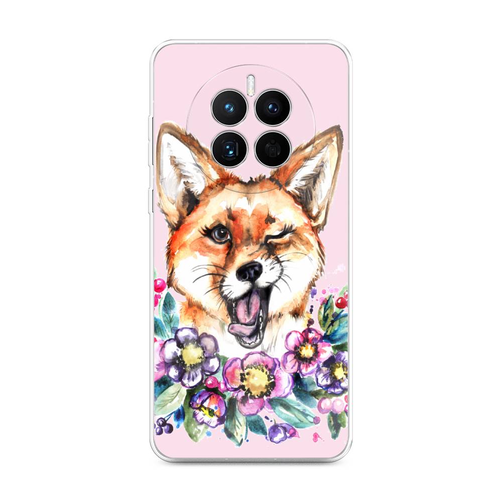 

Чехол Awog на Huawei Mate 50 "Подмигивающая лиса", Оранжевый, 6109850-10