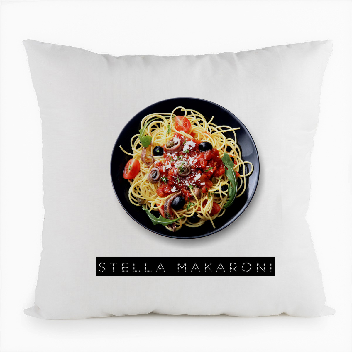 фото Подушка белая coolpodarok stella makaroni. стелла макарони