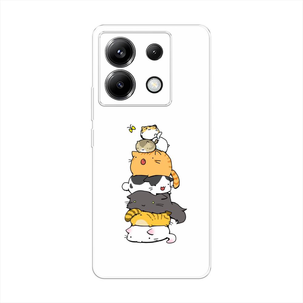 

Силиконовый чехол "Бутерброд из котиков" на Xiaomi Poco X6, Разноцветный