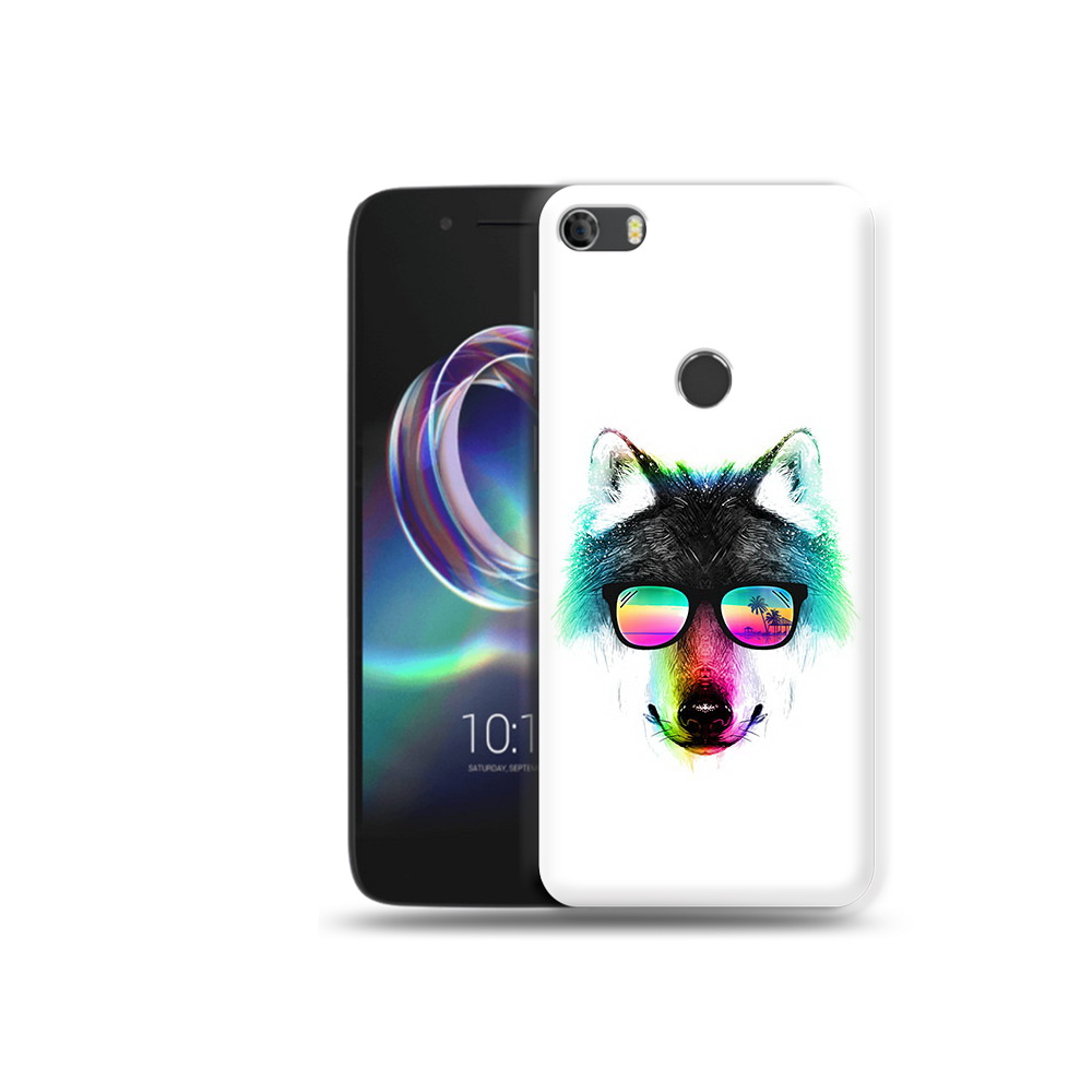 

Чехол MyPads Tocco для Alcatel Idol 5 радужный волк, Прозрачный, Tocco