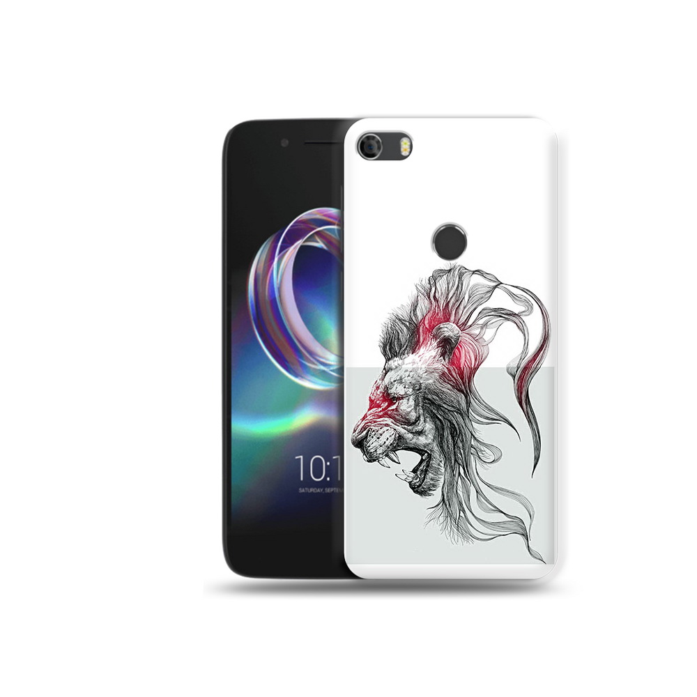 

Чехол MyPads Tocco для Alcatel Idol 5 разъяренный лев, Прозрачный, Tocco