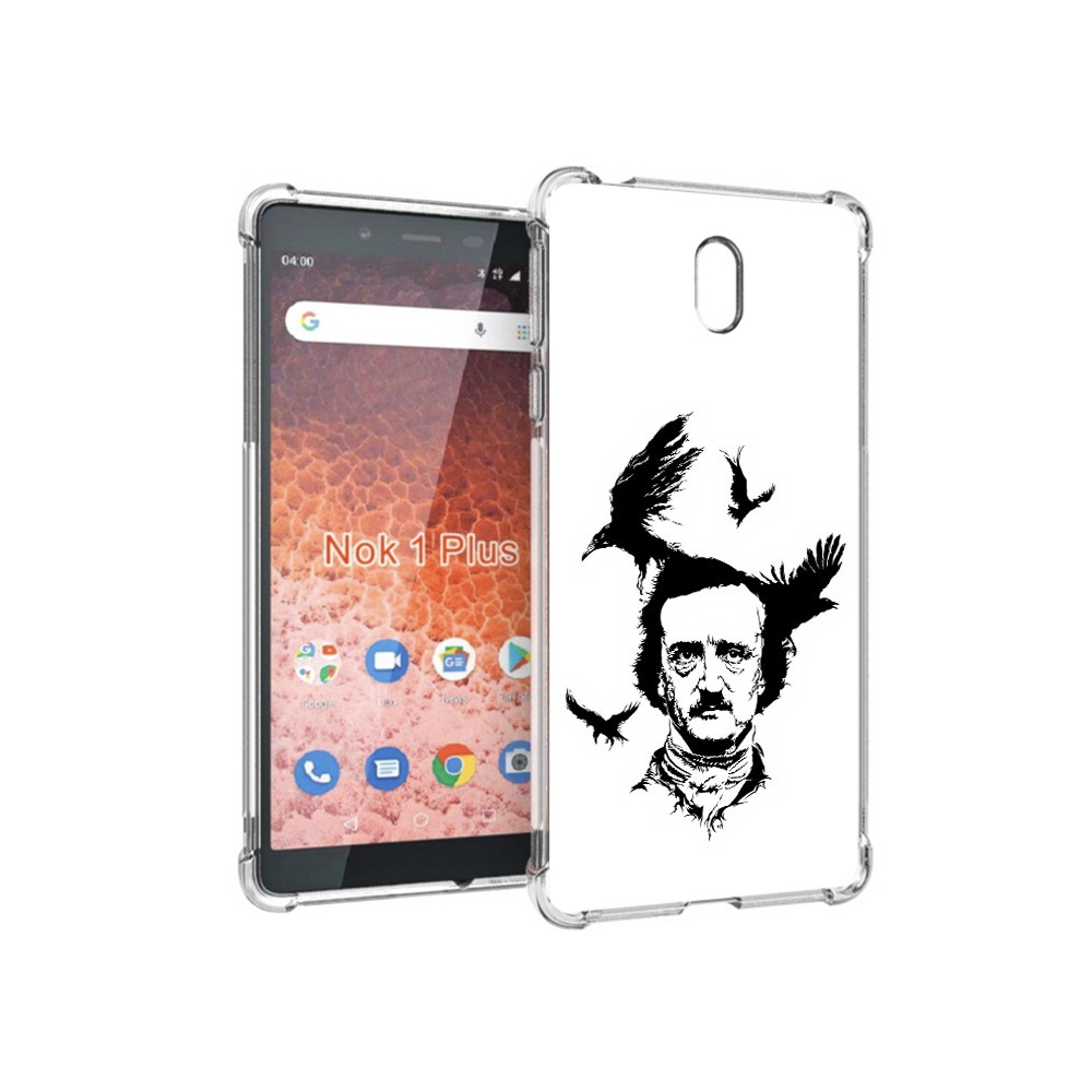 

Чехол MyPads Tocco для Nokia 1 Plus Эдгар Аллан черно белый (PT129147.112.204), Прозрачный, Tocco