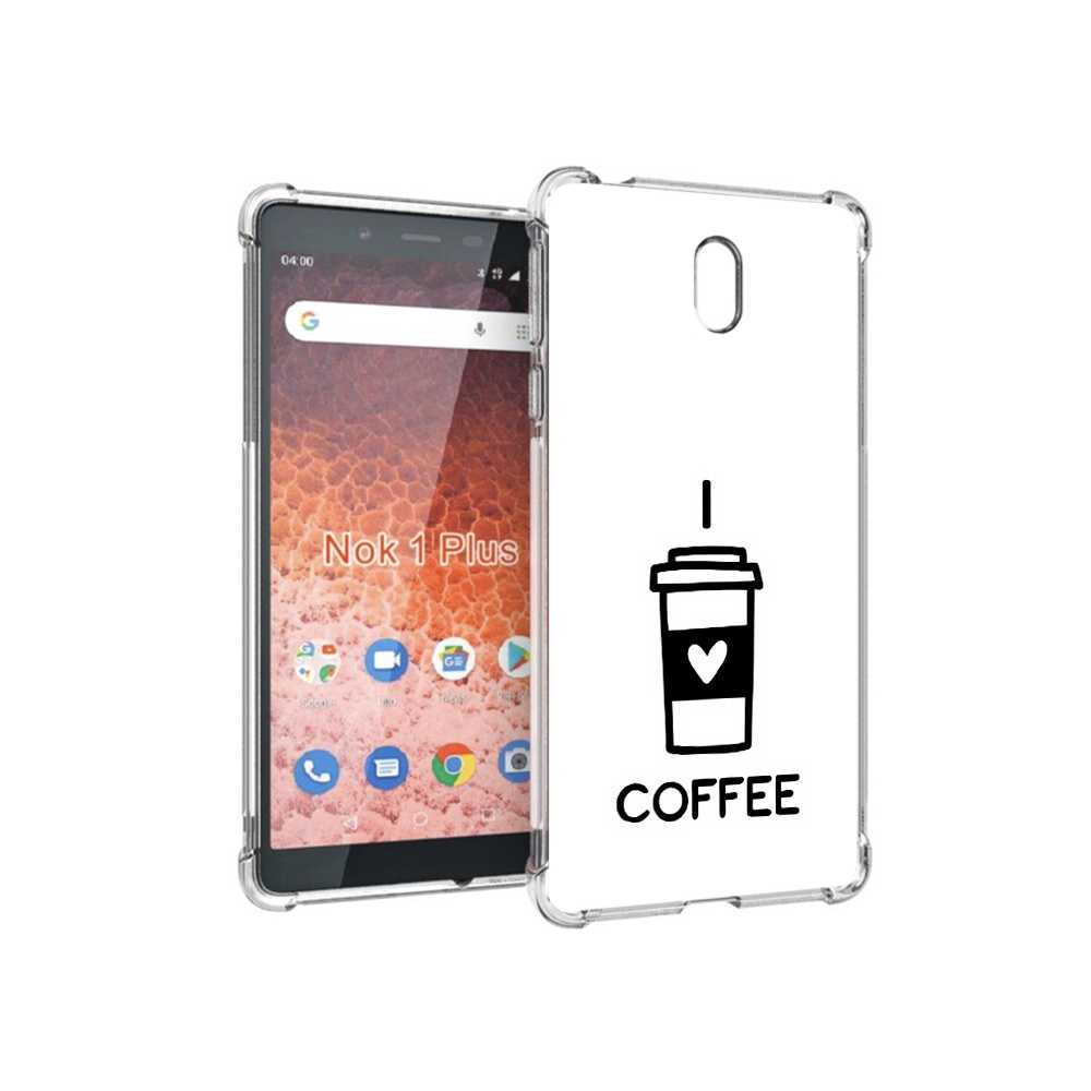 

Чехол MyPads Tocco для Nokia 1 Plus Я люблю кофе (PT129147.112.206), Прозрачный, Tocco