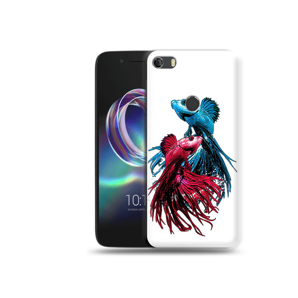 

Чехол MyPads Tocco для Alcatel Idol 5 рыбы петушки, Прозрачный, Tocco