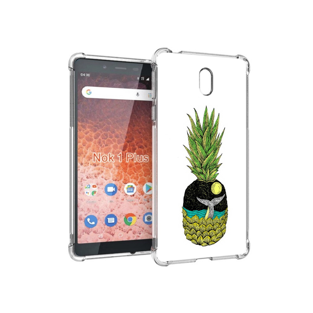 

Чехол MyPads Tocco для Nokia 1 Plus ананас с китом (PT129147.112.220), Прозрачный, Tocco