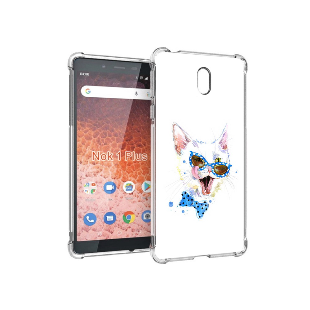 

Чехол MyPads Tocco для Nokia 1 Plus белый кот (PT129147.112.229), Прозрачный, Tocco