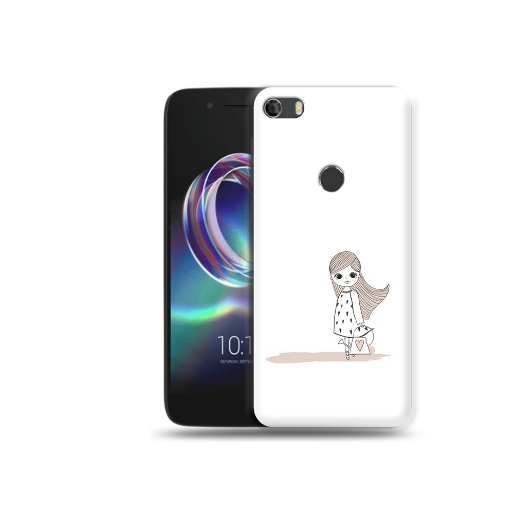 Чехол MyPads Tocco для Alcatel Idol 5 Девочка с сумкой
