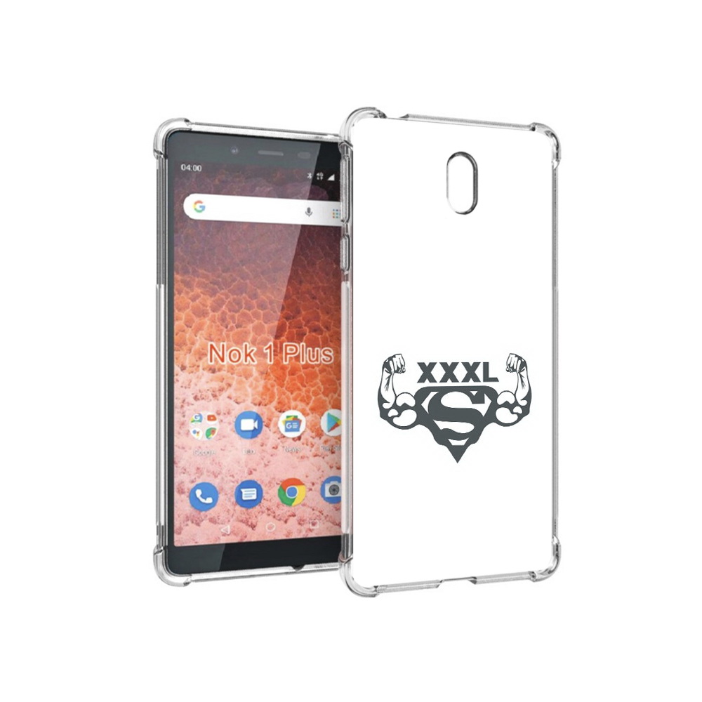 

Чехол MyPads Tocco для Nokia 1 Plus бодибилдинг супермен (PT129147.112.237), Прозрачный, Tocco