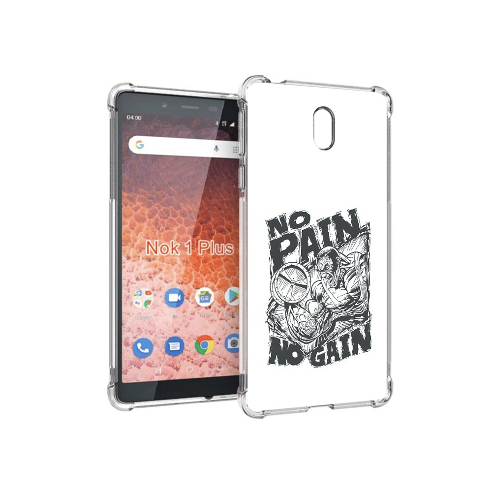 

Чехол MyPads Tocco для Nokia 1 Plus бодибилдинг тяжелая работа (PT129147.112.238), Прозрачный, Tocco