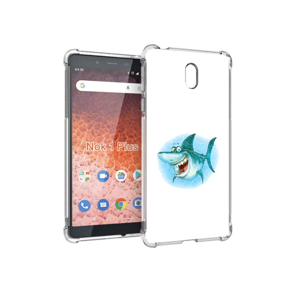 

Чехол MyPads Tocco для Nokia 1 Plus веселая акула (PT129147.112.261), Прозрачный, Tocco