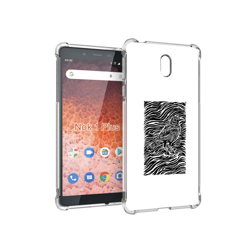 

Чехол MyPads Tocco для Nokia 1 Plus ворон в абстракции (PT129147.112.272), Прозрачный, Tocco
