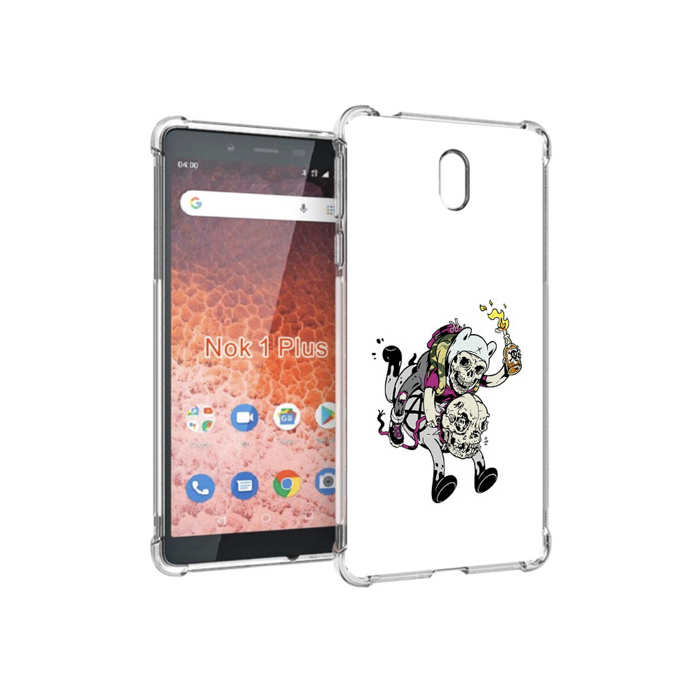 

Чехол MyPads Tocco для Nokia 1 Plus время приключений скелеты (PT129147.112.277), Прозрачный, Tocco