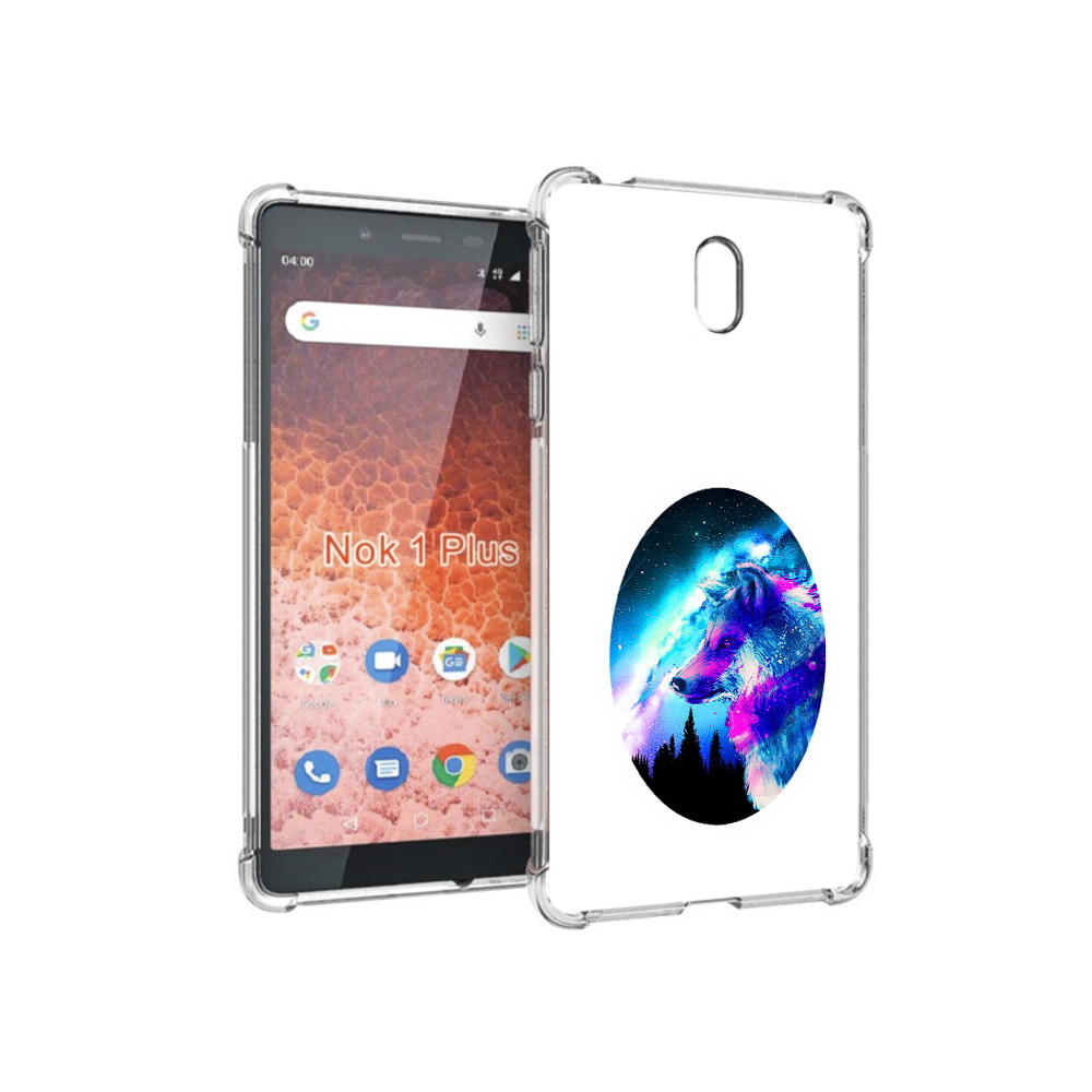 

Чехол MyPads Tocco для Nokia 1 Plus голубой волк (PT129147.112.293), Прозрачный, Tocco