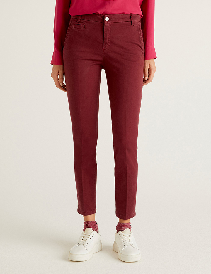 

Брюки женские United Colors of Benetton 21A_4GD7558S3 красные 48 RU, 21A_4GD7558S3