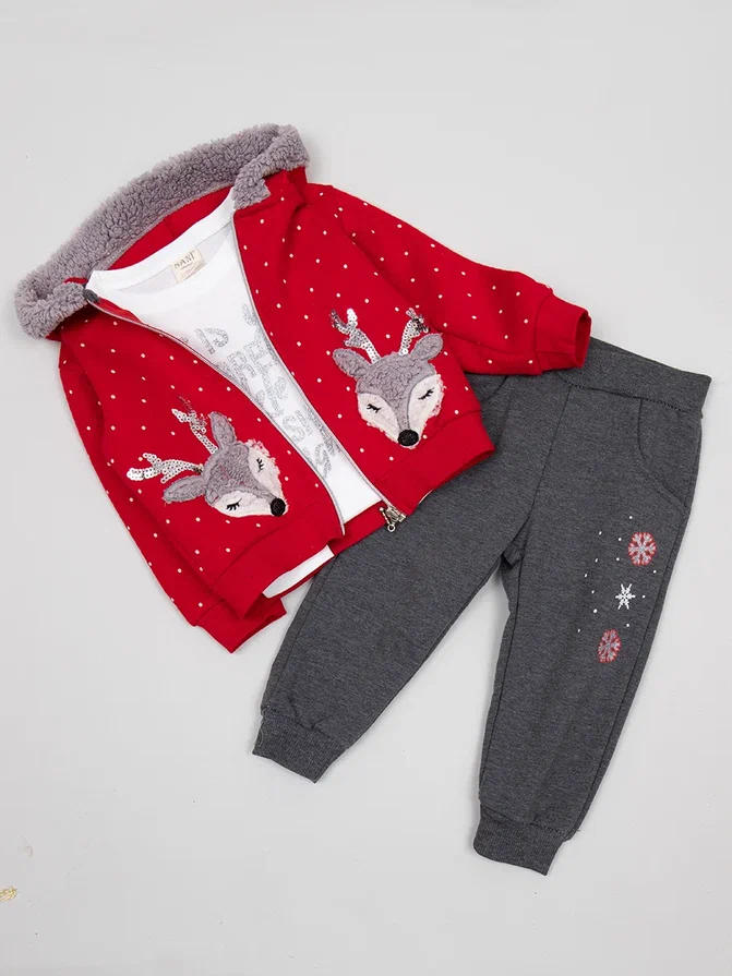 фото Костюм спортивный детский seni sn4570, белый; красный; серый, 92