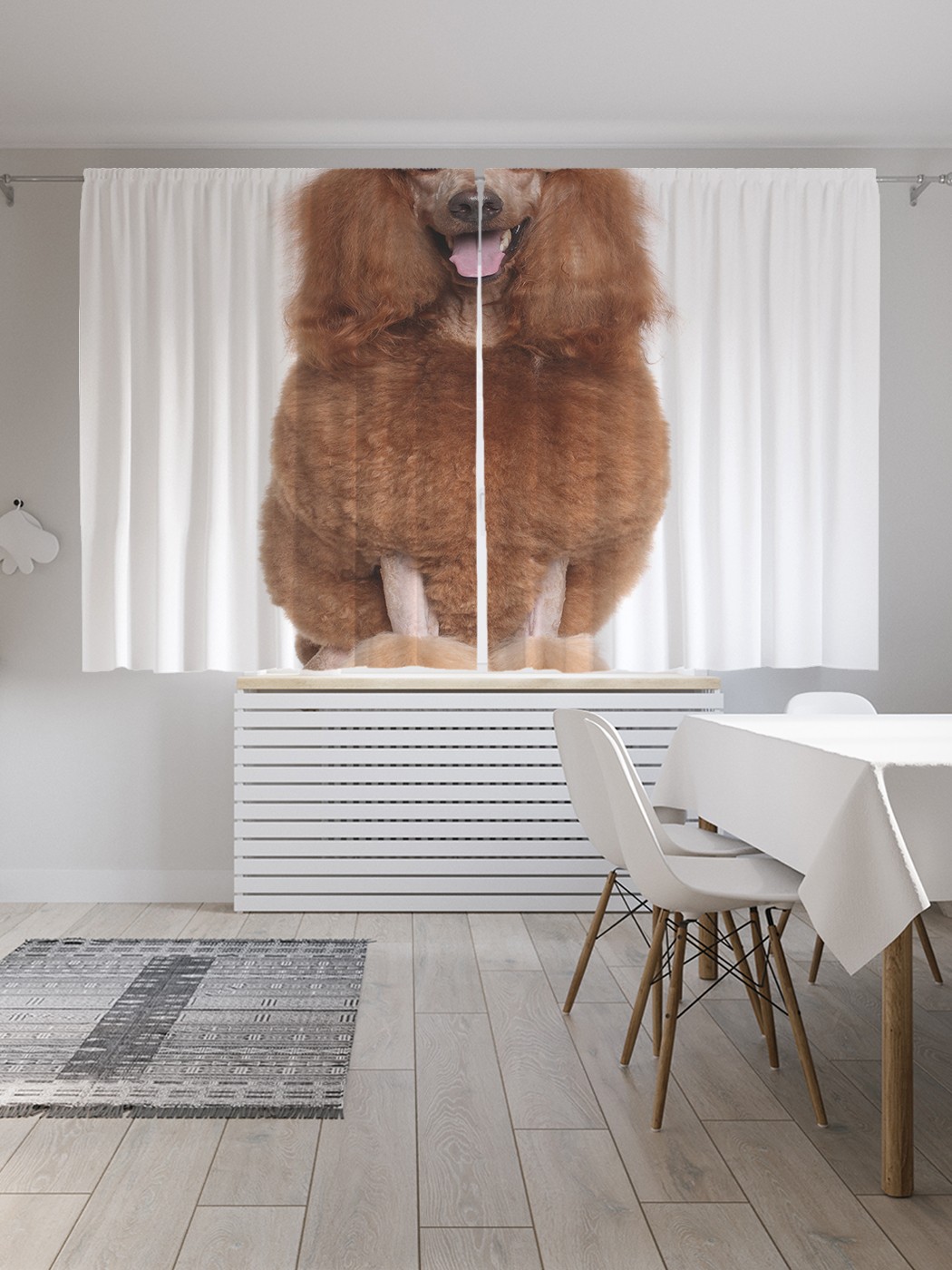 

Шторы с фотопечатью JoyArty "Смешной пес" из сатена, 290х180 см, Смешной пес