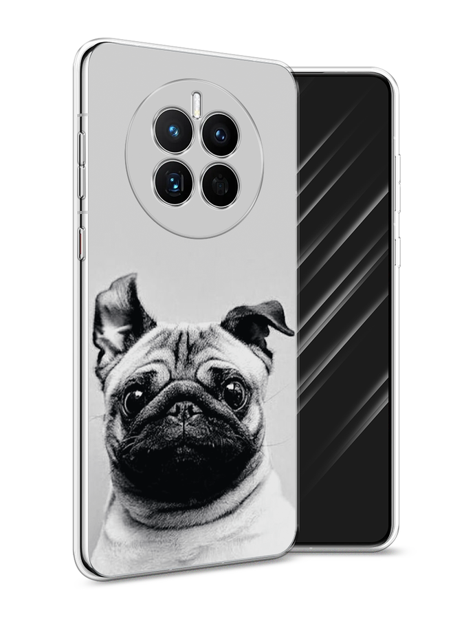 

Чехол Awog на Huawei Mate 50 "Ушастый мопс", Серый, 6109850-1