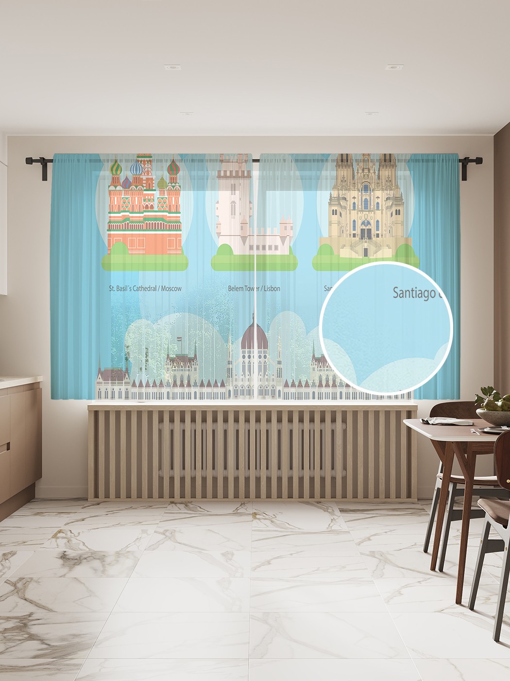 

Фототюль JoyArty "Венгерские достопримечательности" 145x180см, Венгерские достопримечательности