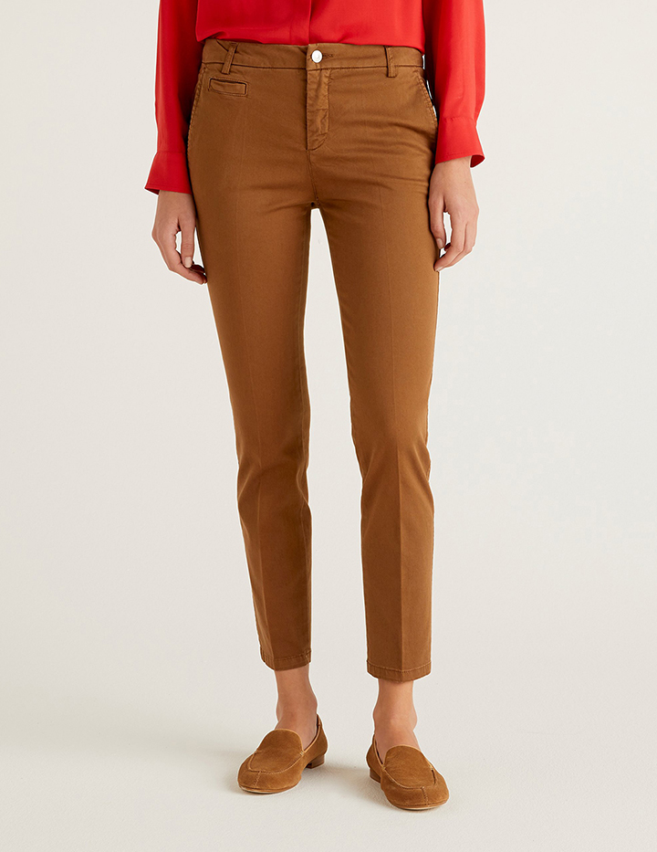 

Брюки женские United Colors of Benetton 21A_4GD7558S3 коричневые 46, 21A_4GD7558S3