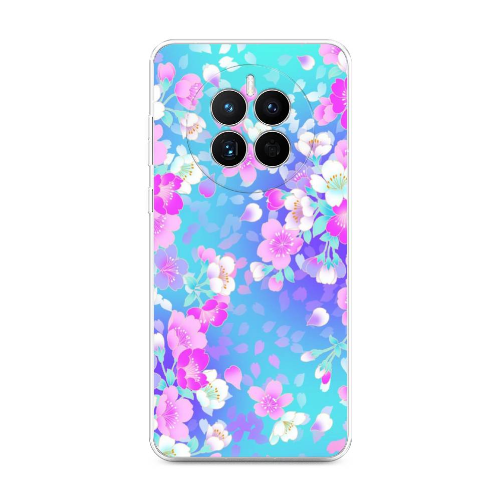 

Чехол Awog на Huawei Mate 50 "Яблоневые цветы", Голубой;розовый;белый, 6109850-8