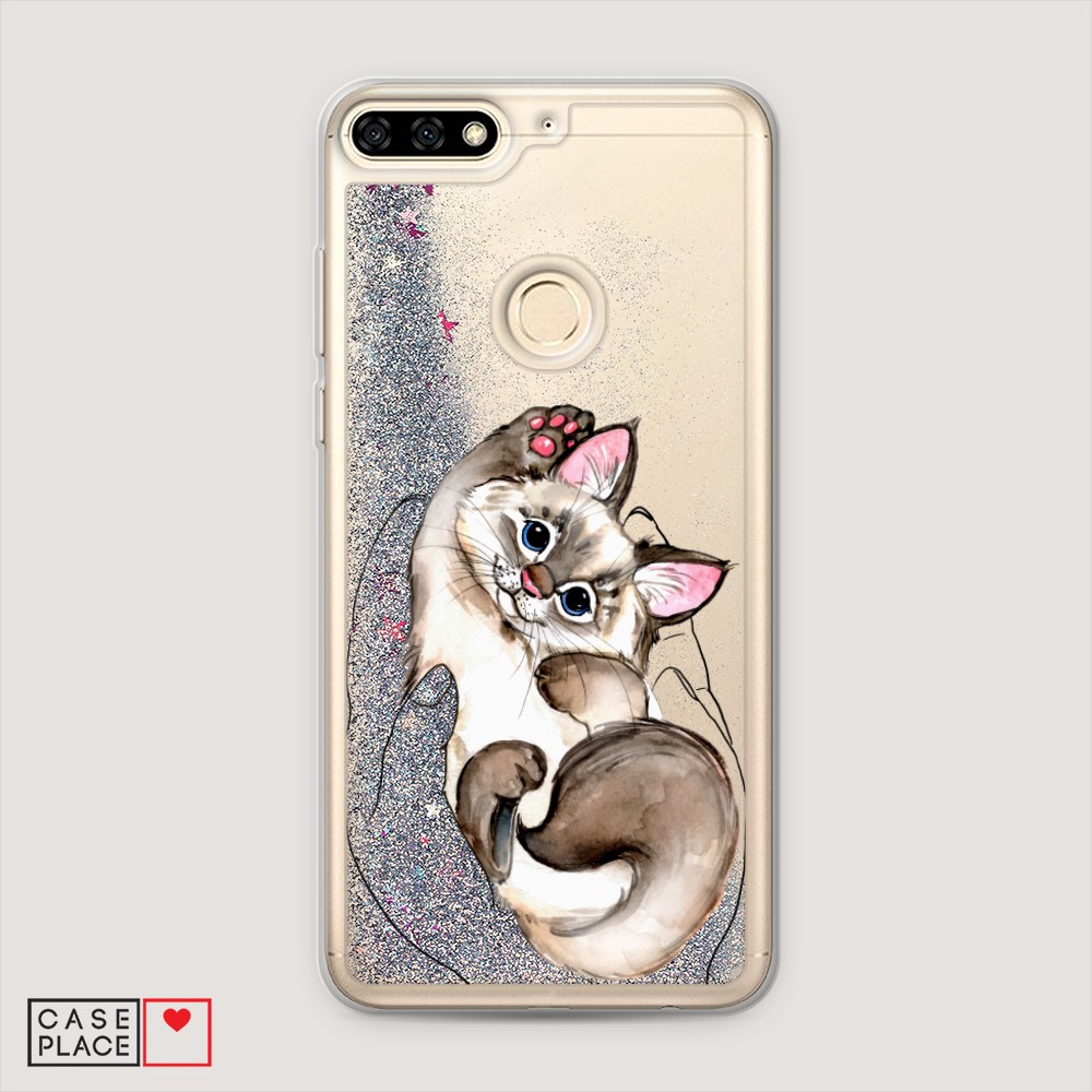 

Чехол Awog на Honor 7C/7A Pro/Y6 Prime 2018 "Котенок в ладошках", Разноцветный, 64591-1