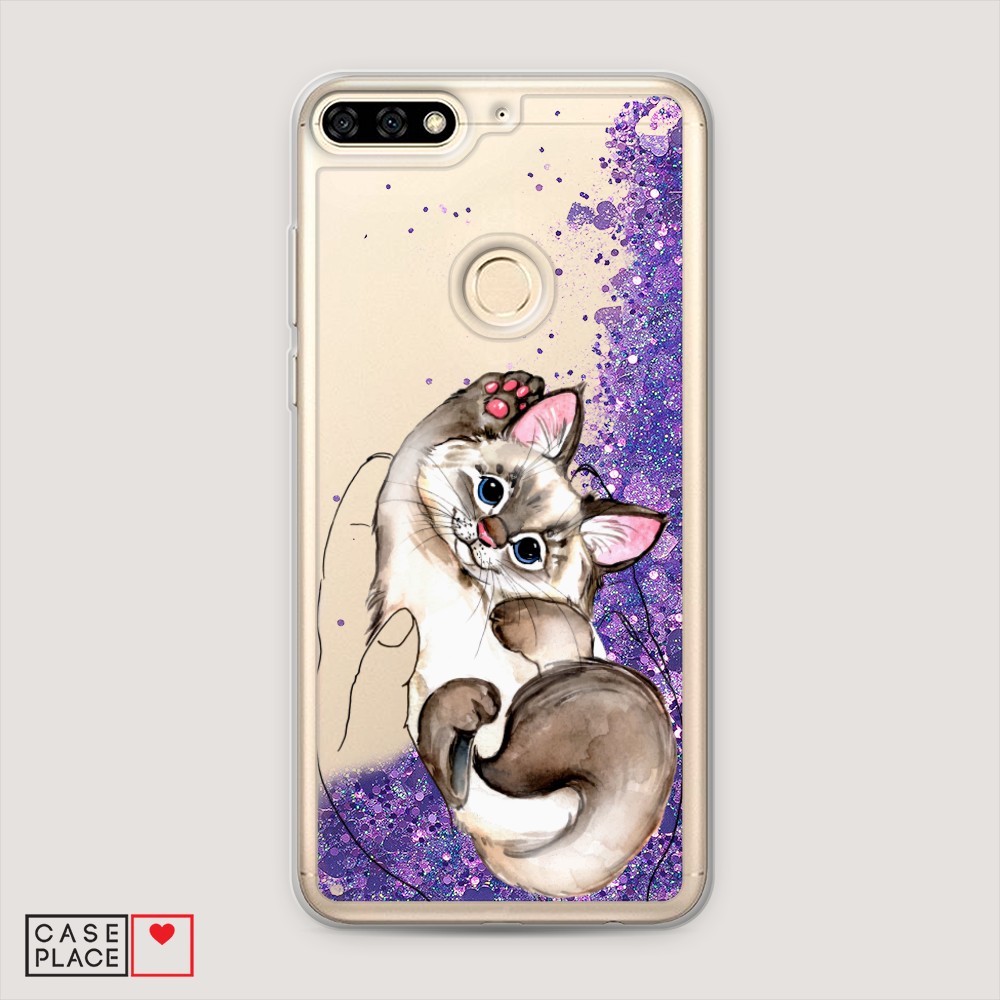 

Чехол Awog на Honor 7C/7A Pro/Y6 Prime 2018 "Котенок в ладошках", Разноцветный, 64592-1