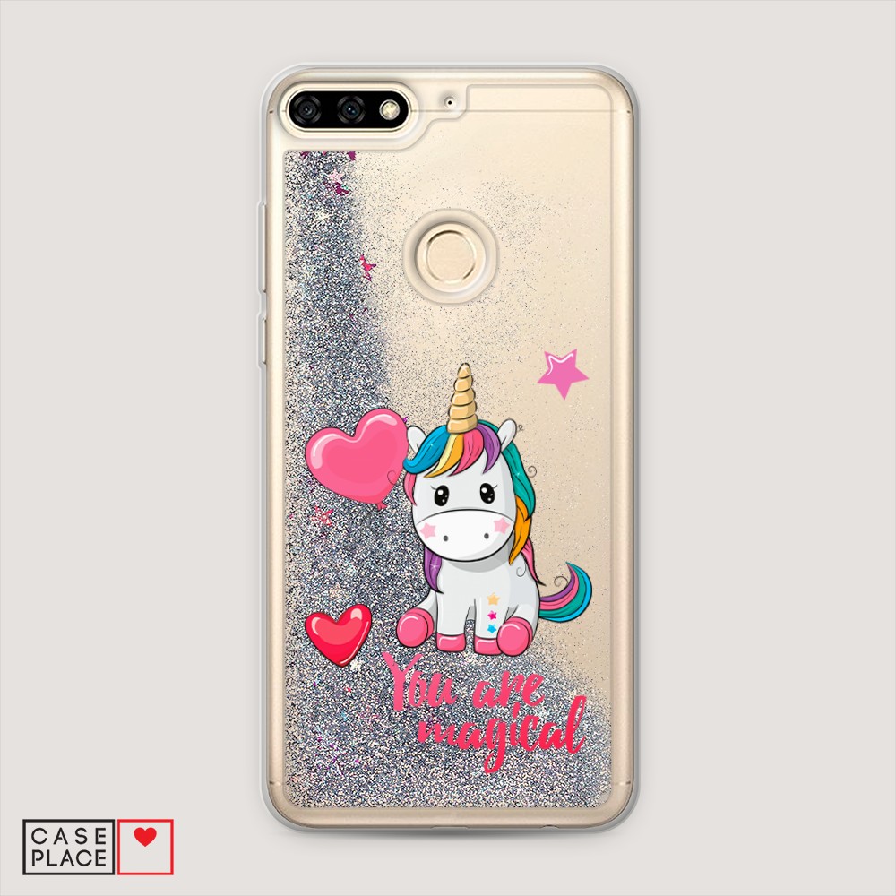 

Чехол Awog на Honor 7C/7A Pro/Y6 Prime 2018 "Волшебная единорожка", Разноцветный, 64591-1