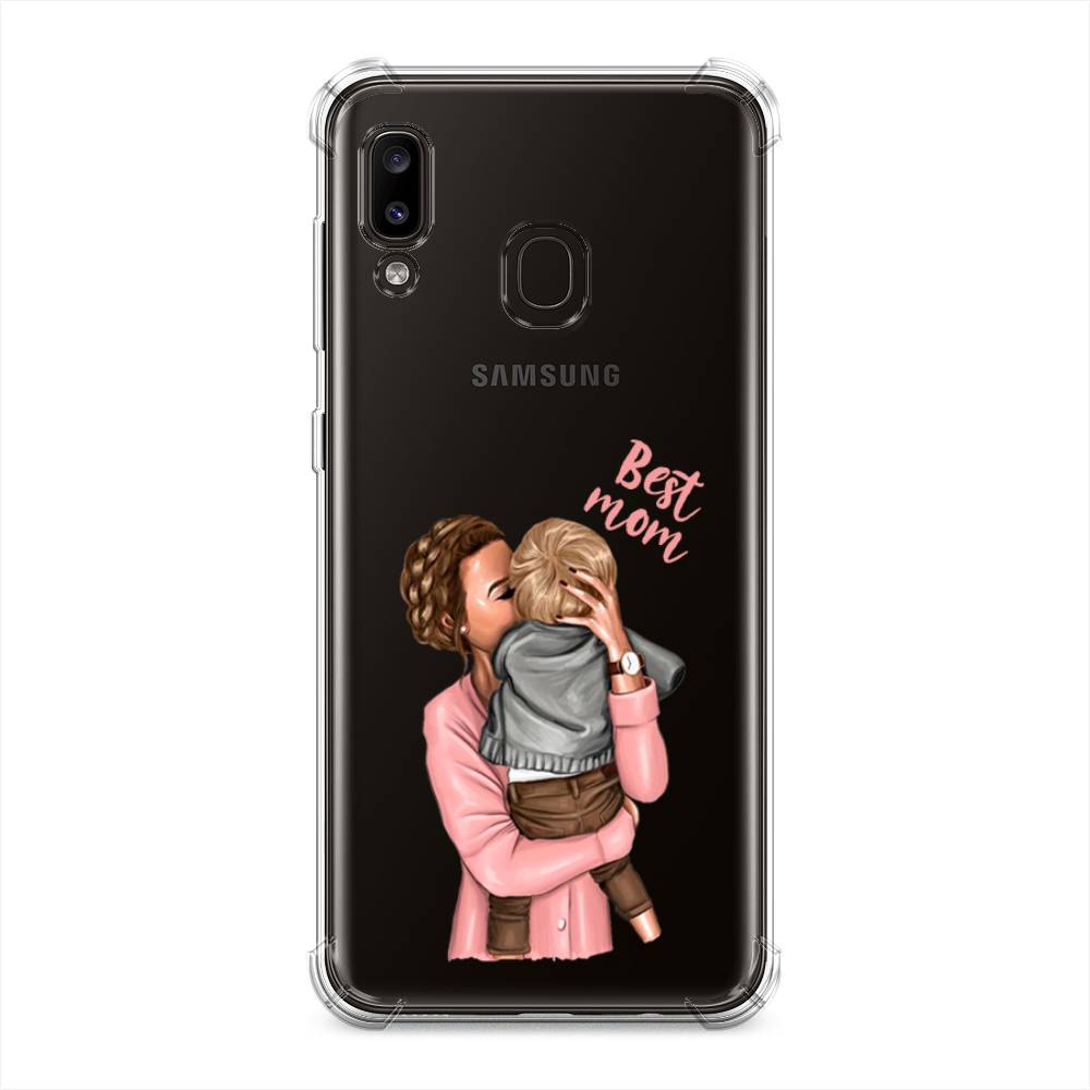 фото Противоударный силиконовый чехол "мама с малышом" на samsung galaxy a30 awog